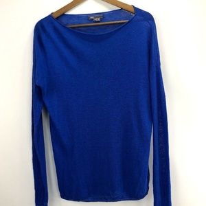 Vince Sz M Womens Linen Pullover Top Long Sleeve